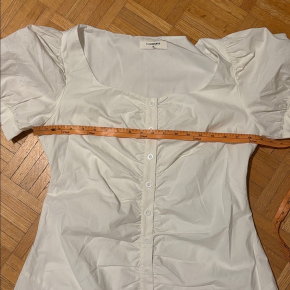 Commense White Puff Sleeve Button-Down Dress NWOT - Picture 2 of 12